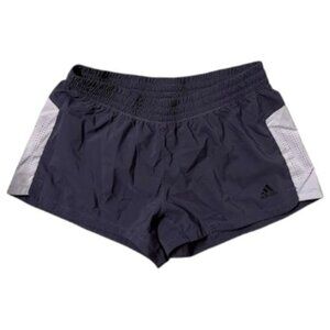 Purple and White Adidas Women's Athletic Shorts - Size M